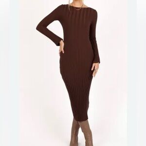 Petal & Pup Chocolate Long Sleeve Dress